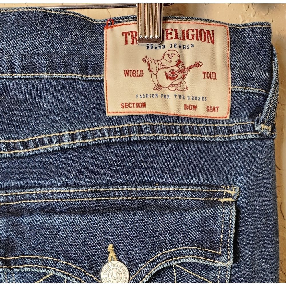 True Religion Ricky Relaxed Flap Straight Dark Woodland Wash Jeans Size 36 - Picture 7 of 10